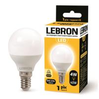 Лампа светодиодная Lebron LED L-G45 4W 3000K 220V E14 (11-12-11)