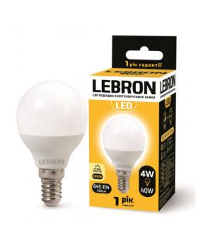 Лампа светодиодная Lebron LED L-G45 4W 4100K 220V E14 (11-12-12)