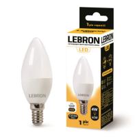 Лампа светодиодная Lebron LED L-C37 8W 3000K 220V E14 (00-10-47)