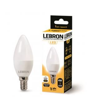 Лампа светодиодная Lebron LED L-C37 6W 3000K 220V E14 (11-13-19)