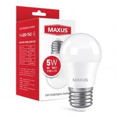 Лампа светодиодная Maxus LED G45 5W 4100К 220V E27 (1-LED-742)