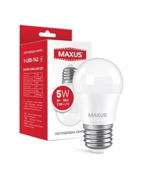 Лампа светодиодная Maxus LED G45 5W 4100К 220V E27 (1-LED-742)