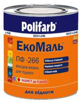 Эмаль для пола Polifarb Эко ПФ-266 красно-коричневая (2,7 кг)