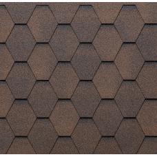 Черепица битумная Tegola Hexagonal Shaded Mixed Brown 239 (2,3 м²)