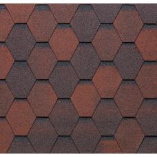 Черепица битумная Tegola Hexagonal Shaded Mixed Red 509 (2,3 м²)