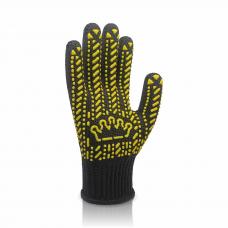 Перчатки трикотажные Корона с ПВХ точкой черные (10 р)