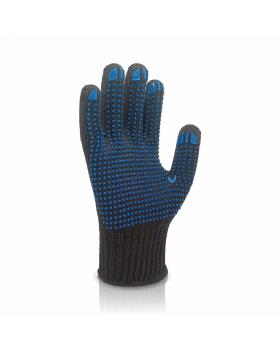 Перчатки трикотажные Twist с ПВХ точкой черные (10 р)