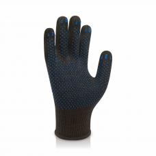 Перчатки трикотажные Standart с ПВХ точкой черные (10 р)