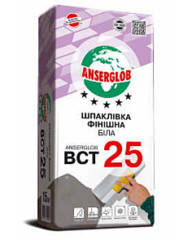 Финишная шпаклевка фасадная Anserglob BCT-25 (15 кг) белая